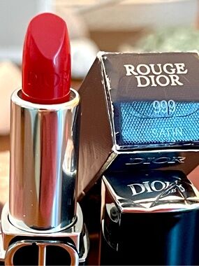 Dior Rouge Couture Satin Lipstick in 999 ~ Vibrant Red ~Hydrating w/ Shea Butter